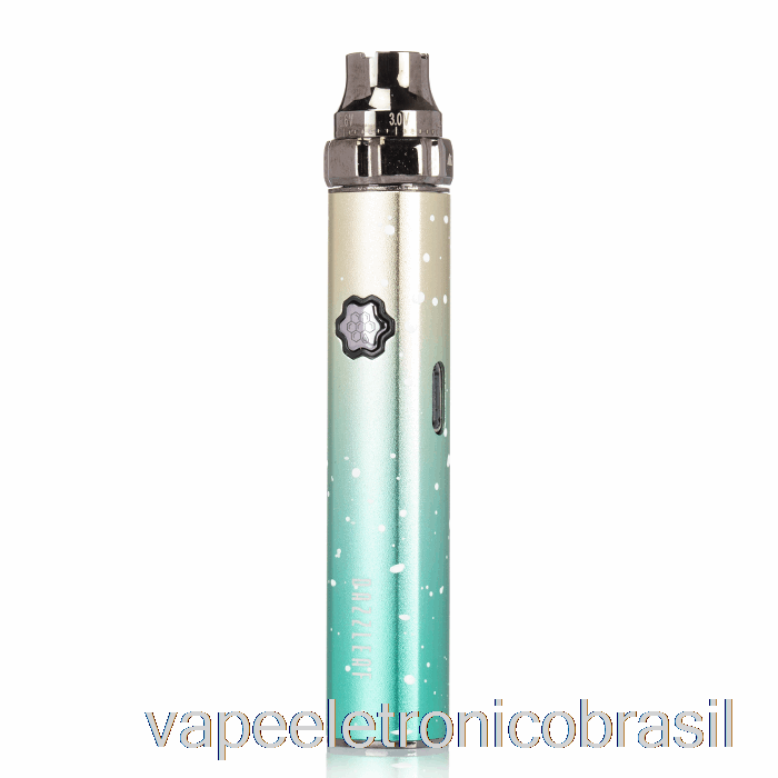 Vape Recarregável Dazzleaf Squarii Top Twist 510 Bateria Ouro / Verde Splatter